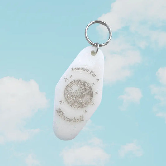 Party Mountain Paper co. - Mirrorball Motel Tag Keychain