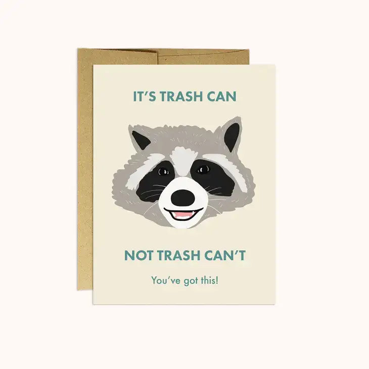 Raccoon Trash Can Card - PABOOM