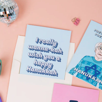 Party Mountain Paper co. - Wanna-kah Wish You a Happy Hanukkah Card