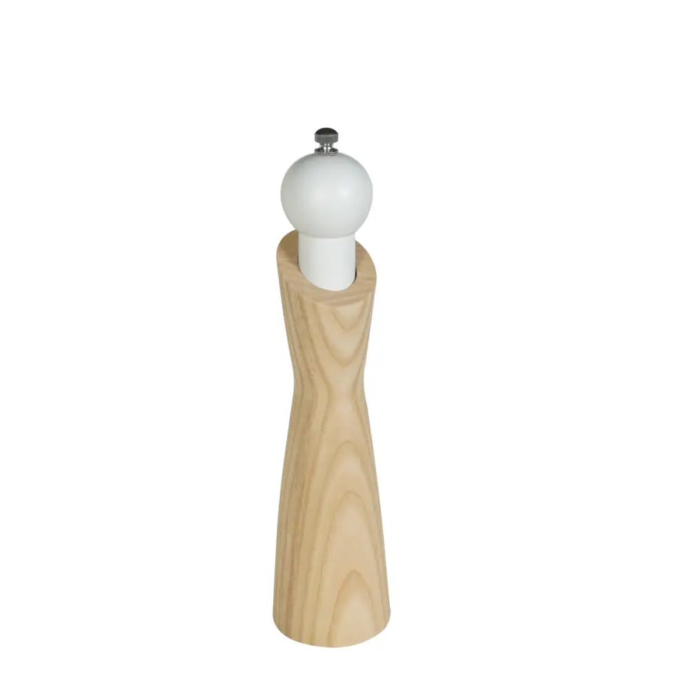 Pepper Mill with Ash Wood base and white ball top- PABOOM