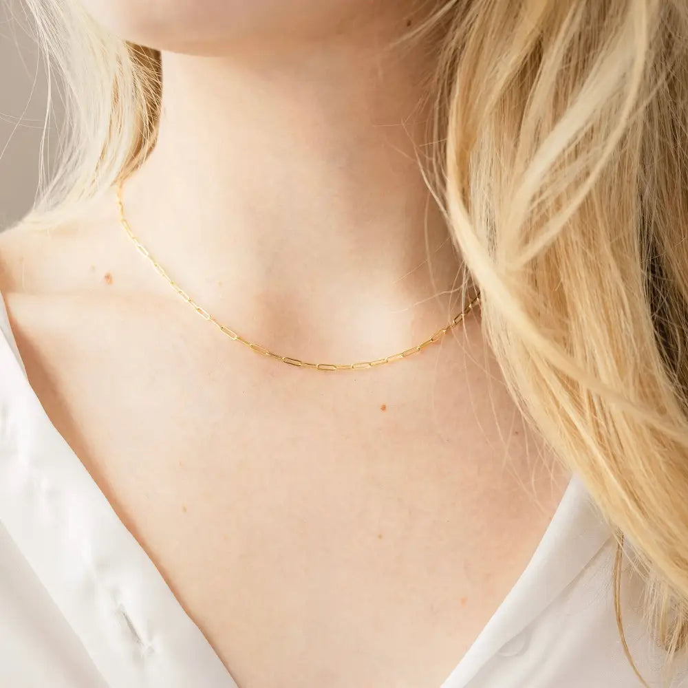 PETITE GOLD - Paperclip Chain 16’’ / Gold Filled