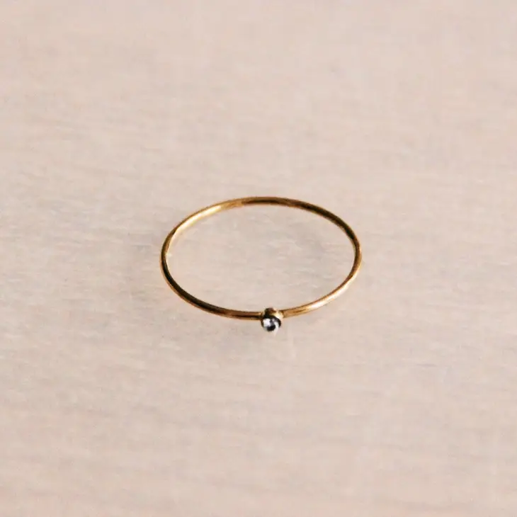 Minimalist Mini Zirconia Ring, Gold