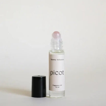 Picot Honey Tobacco Crystal Roller - Green Adventurine