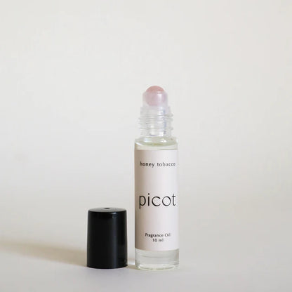 Picot Honey Tobacco Crystal Roller - Rose Quartz