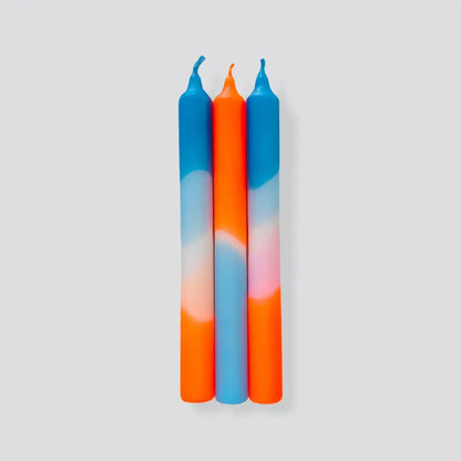 Coral Playa Dip Dye Neon Candles - PABOOM