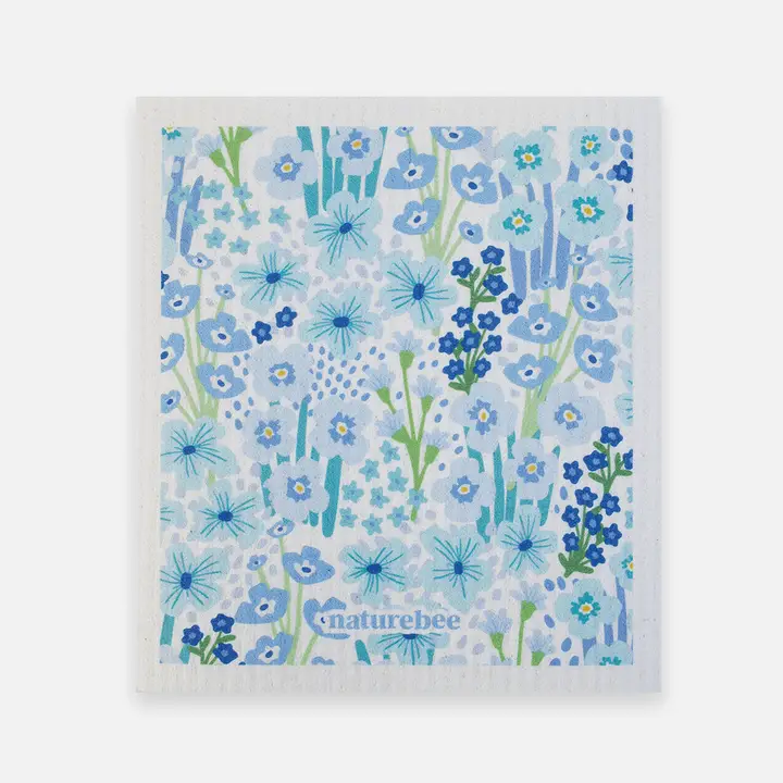 Sponge Cloth Blue Floral