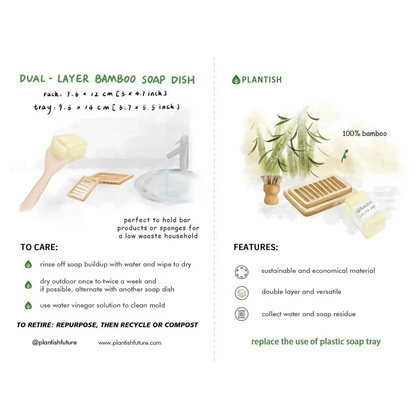 Plantish - Dual-layer Bamboo Soap Dish