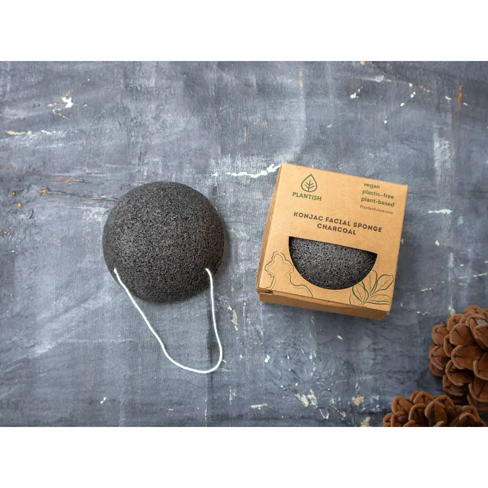 Plantish - Konjac Facial Sponge Charcoal Single