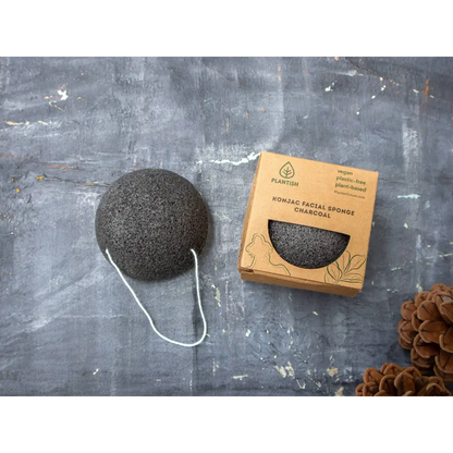 Plantish - Konjac Facial Sponge Charcoal Single