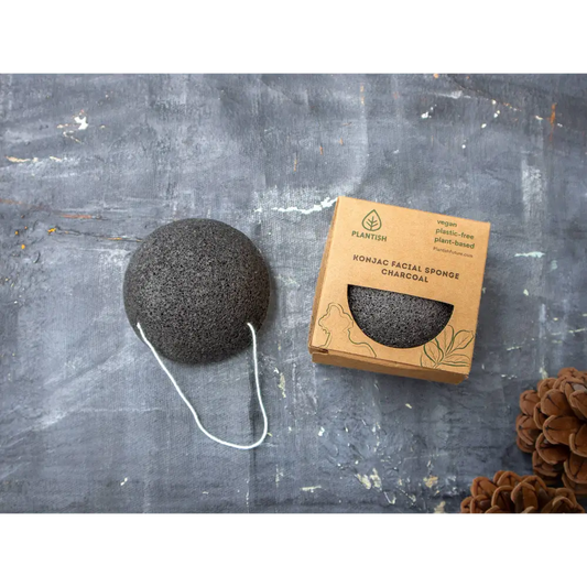 Plantish - Konjac Facial Sponge Charcoal Single