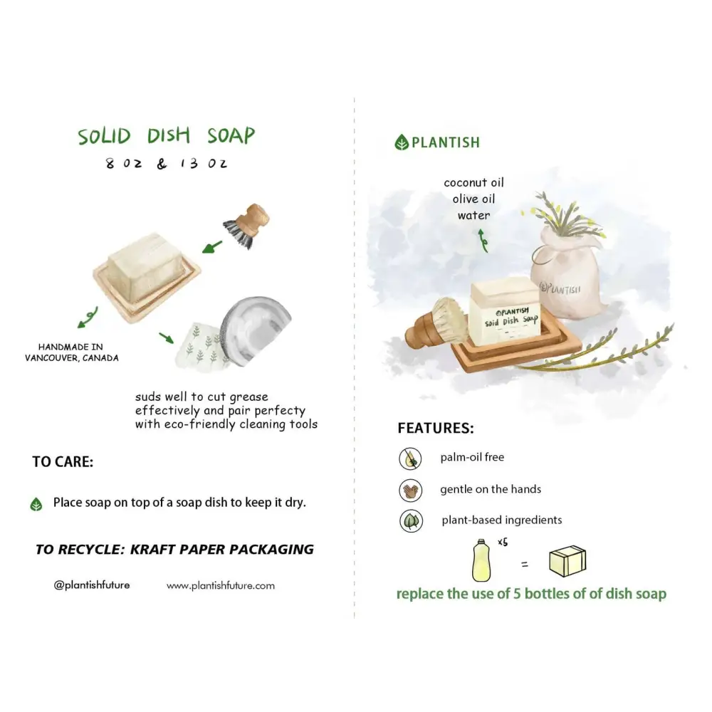 Plantish - Solid Dish Soap Bar (8oz)