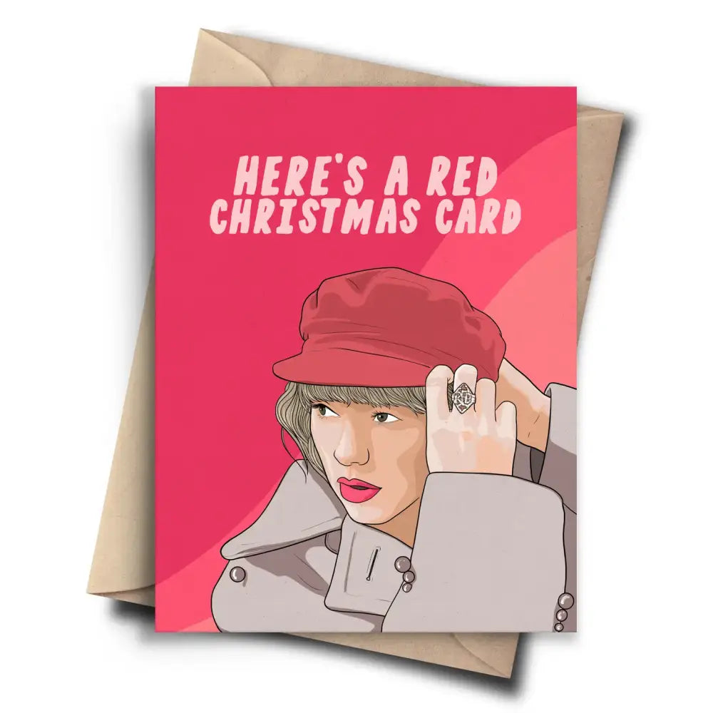 Taylor Swift Red Christmas Card - PABOOM