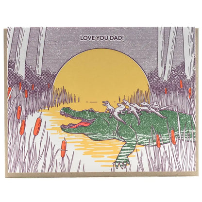 Porchlight Press Letterpress - Card: Father’s Day Croc Dad Greeting Card