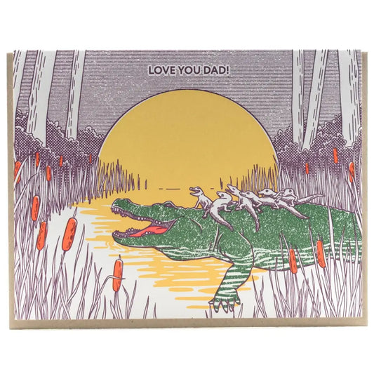 Porchlight Press Letterpress - Card: Father’s Day Croc Dad Greeting Card