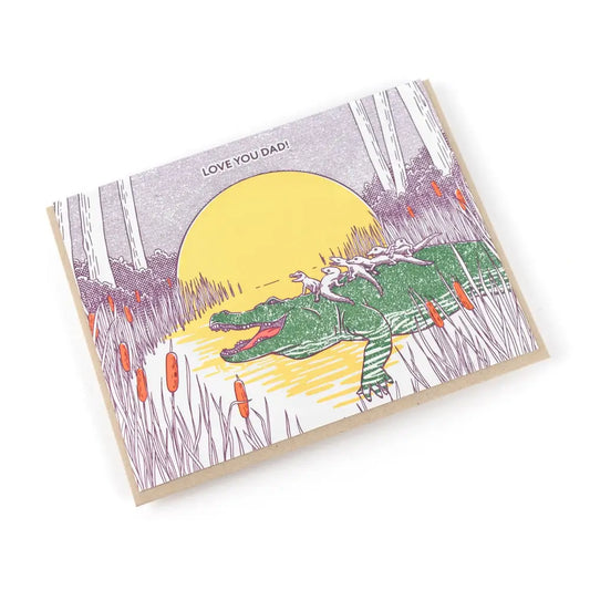 Porchlight Press Letterpress - Card: Father’s Day Croc Dad Greeting Card