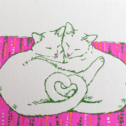 Porchlight Press Letterpress - Colour Your Cats - Love Interactive Greeting Card Single