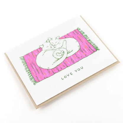 Porchlight Press Letterpress - Colour Your Cats - Love Interactive Greeting Card Single