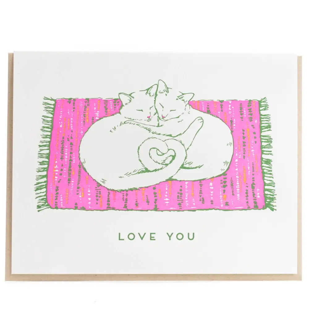 Porchlight Press Letterpress - Colour Your Cats - Love Interactive Greeting Card Single