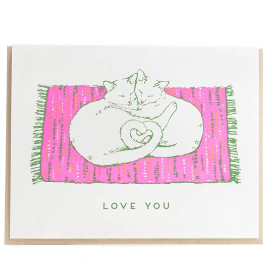 Porchlight Press Letterpress - Colour Your Cats - Love Interactive Greeting Card Single