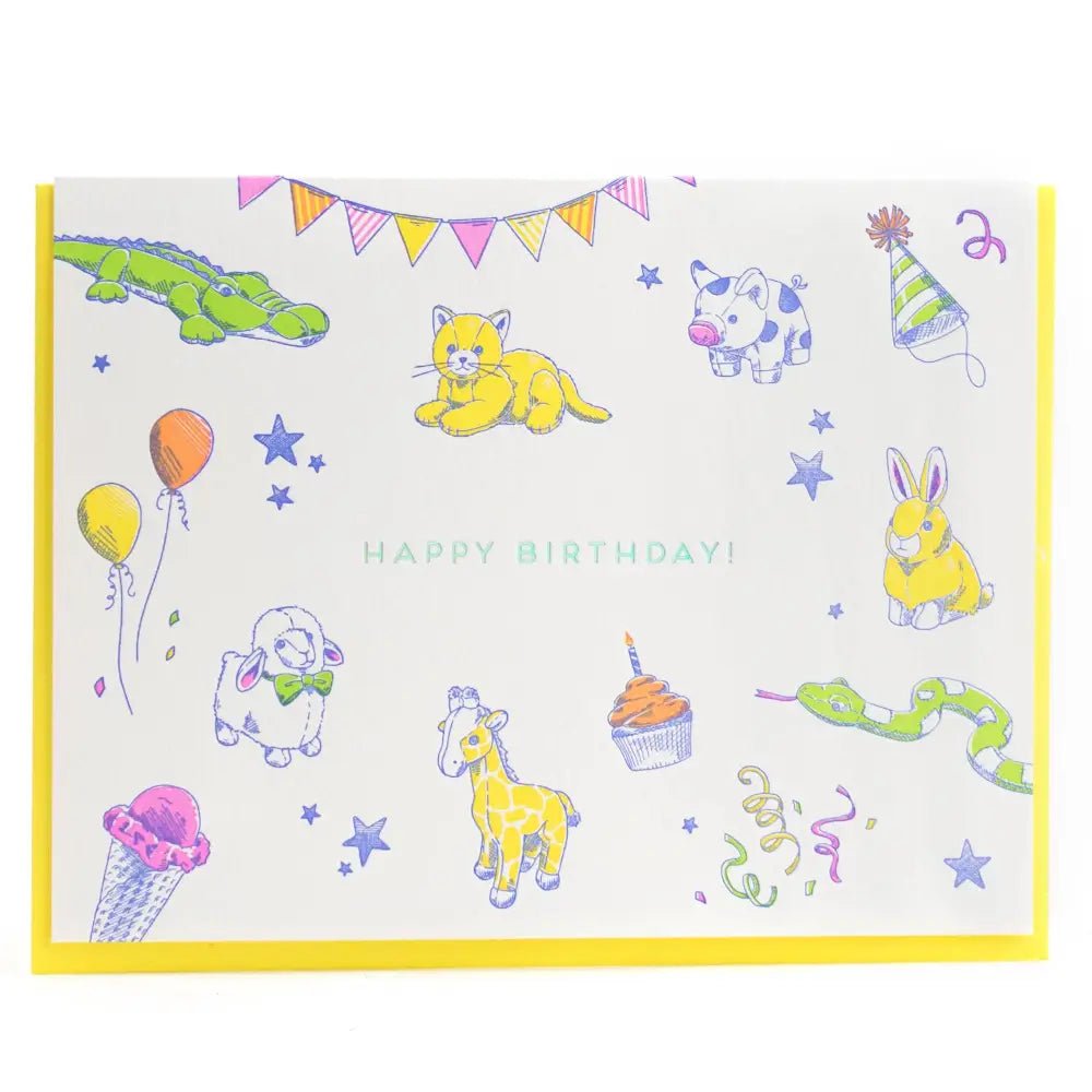 Porchlight Press Letterpress - Kids’ Toys Happy Birthday Card
