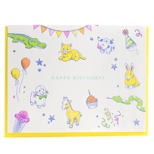 Porchlight Press Letterpress - Kids’ Toys Happy Birthday Card