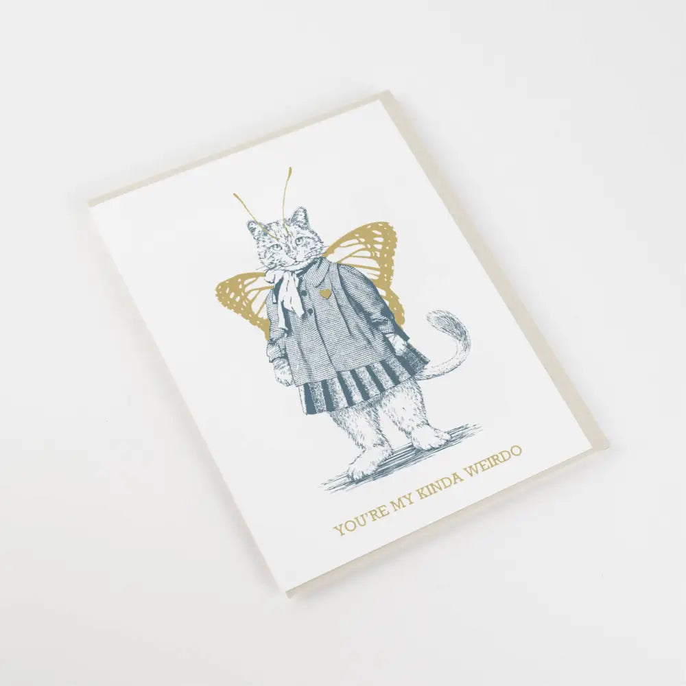 Porchlight Press Letterpress - Love Weirdo Cat