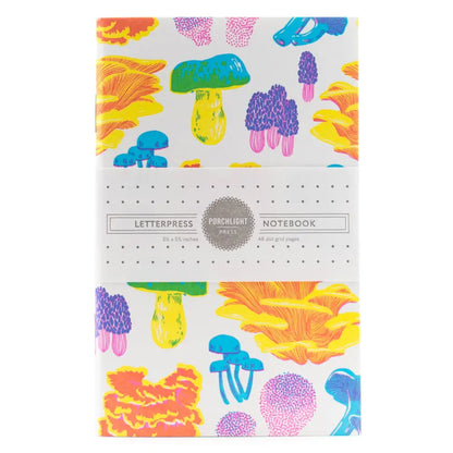 Porchlight Press Letterpress - Vibrant Life Series - Fruiting Fungi Pocket Notebook