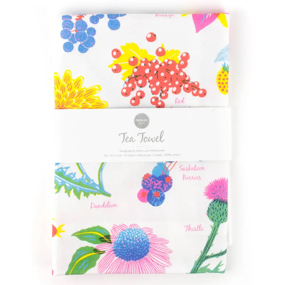 Porchlight Press Letterpress - Vibrant Life Series - Herbals Tea Towel
