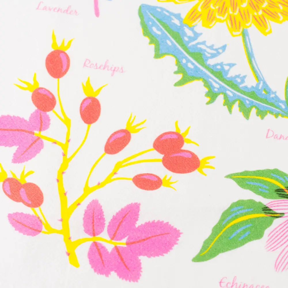 Porchlight Press Letterpress - Vibrant Life Series - Herbals Tea Towel