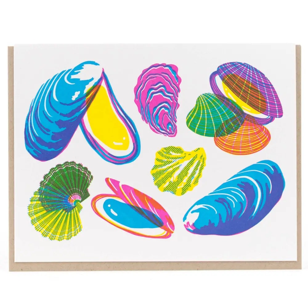 Porchlight Press Letterpress - Vibrant Life Series - Molluscs Card Single