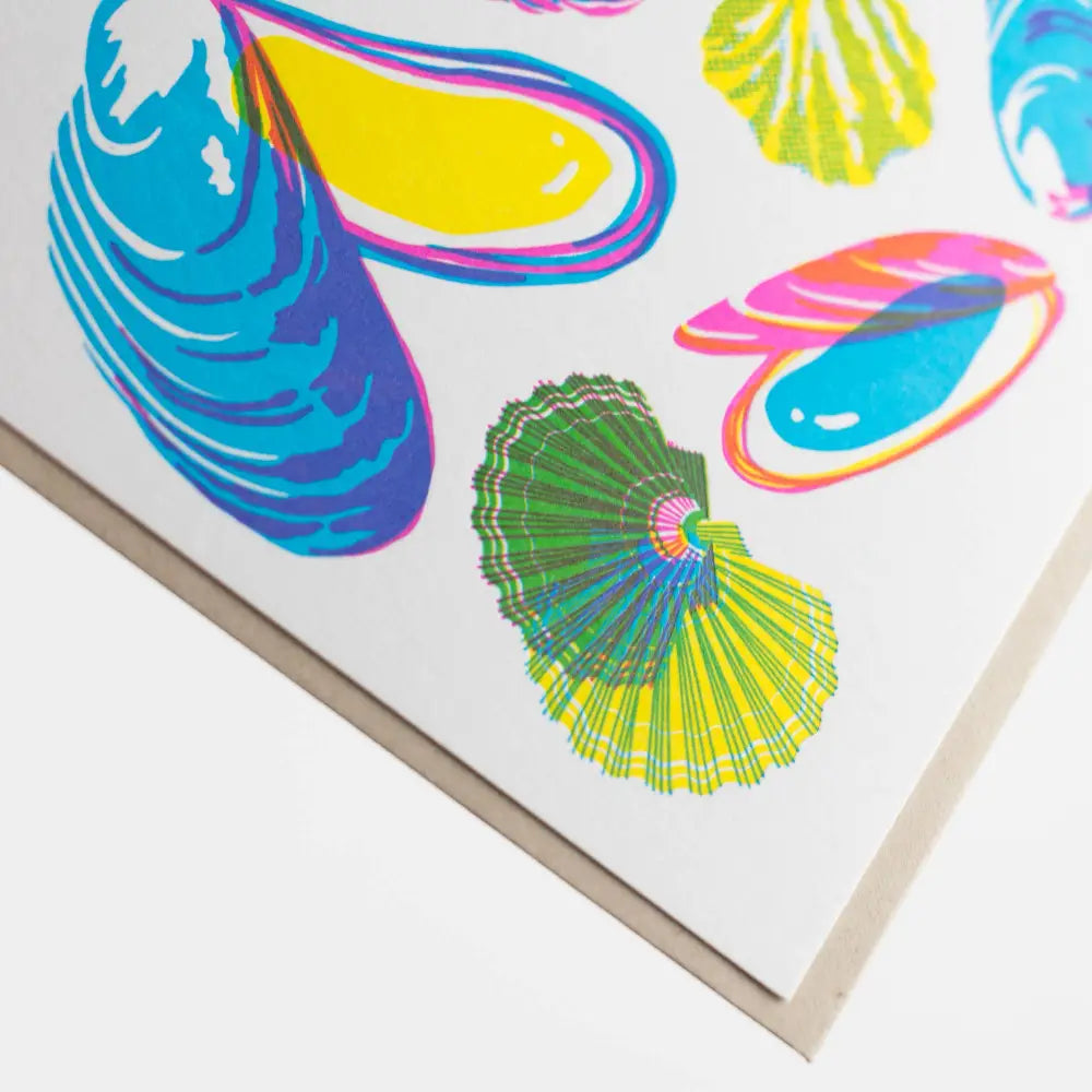 Porchlight Press Letterpress - Vibrant Life Series - Molluscs Card Single