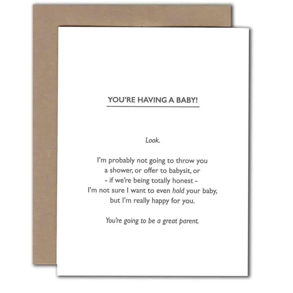 Baby Honesty Letterpress Card - PABOOM
