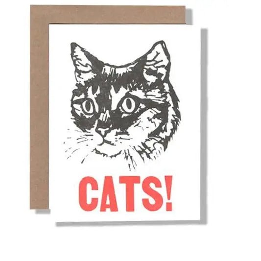 Cats! Letterpress Card - PABOOM