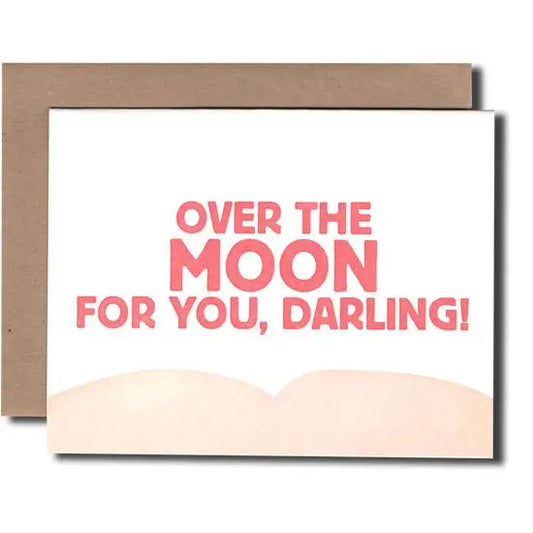Over The Moon Letterpress Card - PABOOM