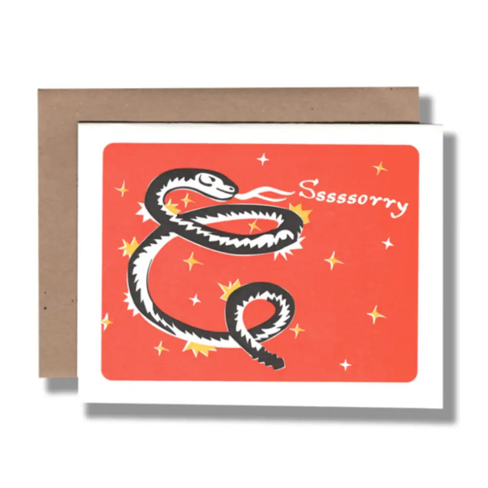 Sssorry Letterpress Card - PABOOM