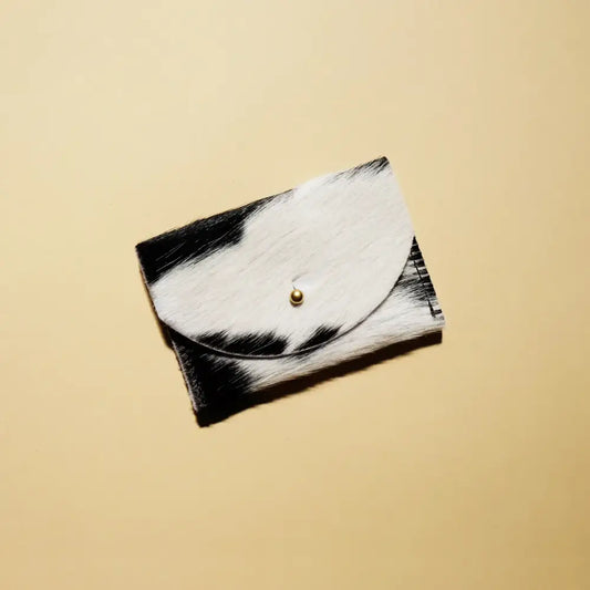 Black + White Hair on Hide Cardholder - PABOOM