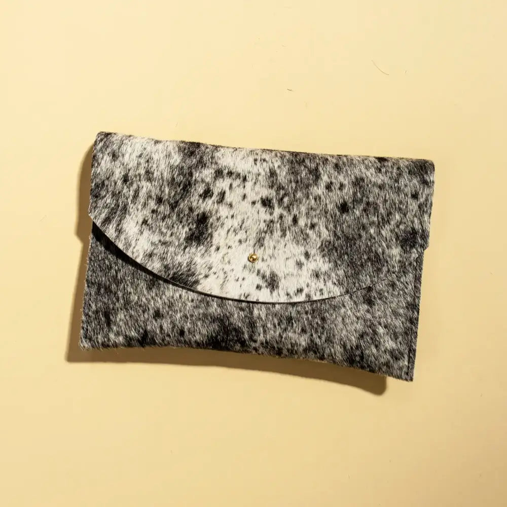 Salt + Pepper Hair on Hide Envelope Pouch - PABOOM