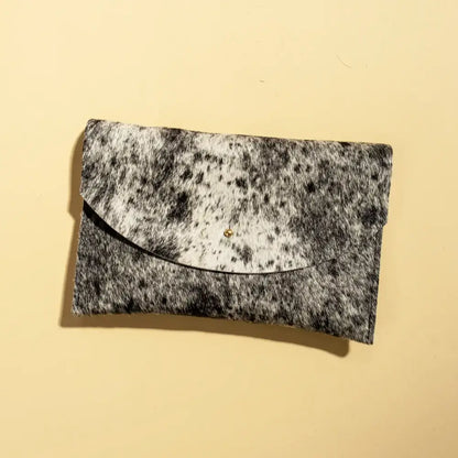 Salt + Pepper Hair on Hide Envelope Pouch - PABOOM