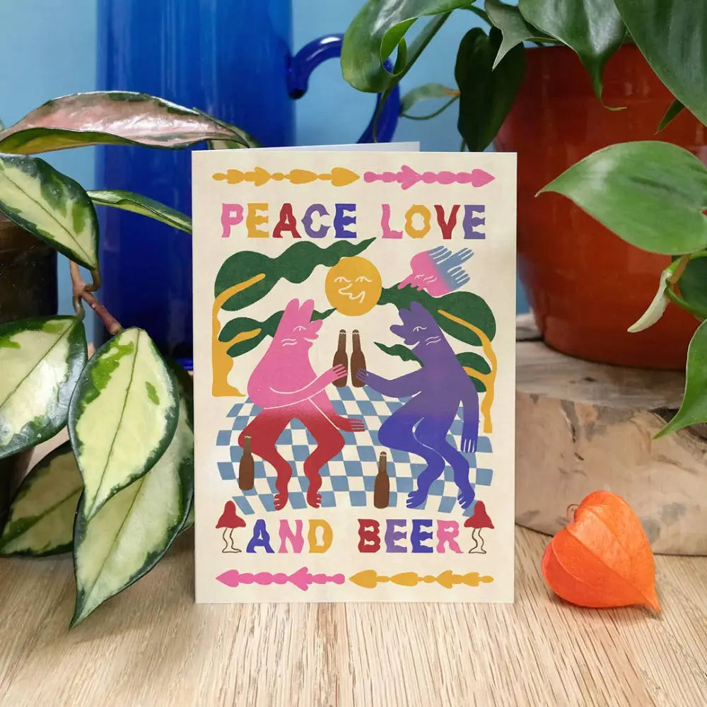 Peace, Love & Beer Card - PABOOM