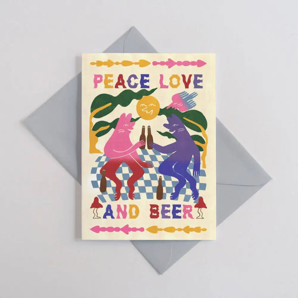 Peace, Love & Beer Card - PABOOM