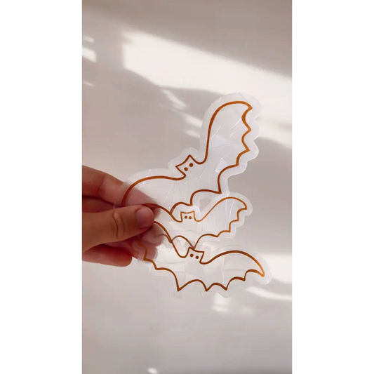 Prismatic Kitty - Bats Mini Suncatchers | Set of 3 Window Clings | Spooky