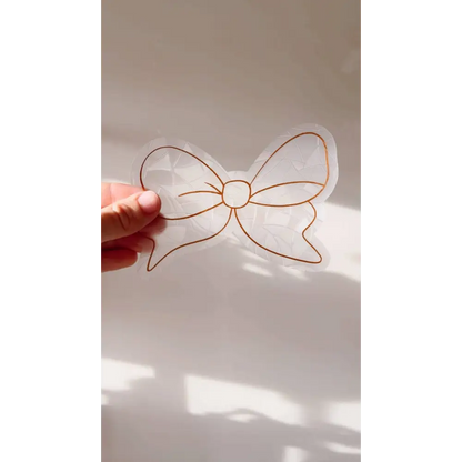 Prismatic Kitty - Bow Suncatcher Sticker | Children’s Decor | Holiday Cling