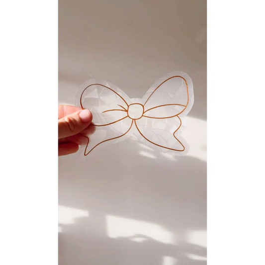 Prismatic Kitty - Bow Suncatcher Sticker | Children’s Decor | Holiday Cling