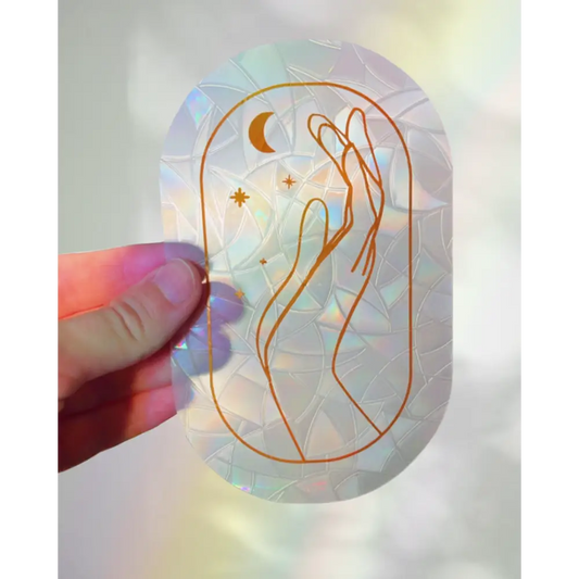 Prismatic Kitty - Celestial Magic Suncatcher Sticker | Window Cling | Witchy
