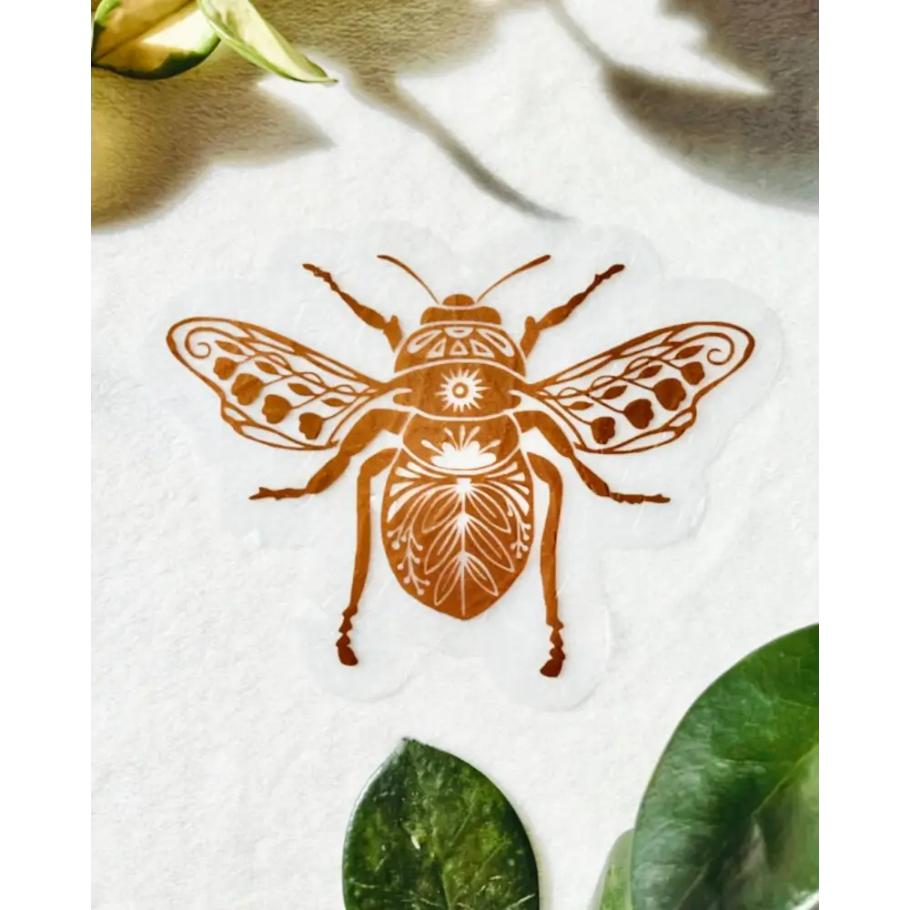 Prismatic Kitty - Honeybee Suncatcher Sticker | Floral Window Cling | Cottage