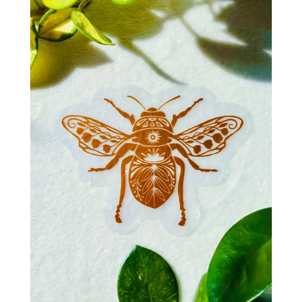 Prismatic Kitty - Honeybee Suncatcher Sticker | Floral Window Cling | Cottage