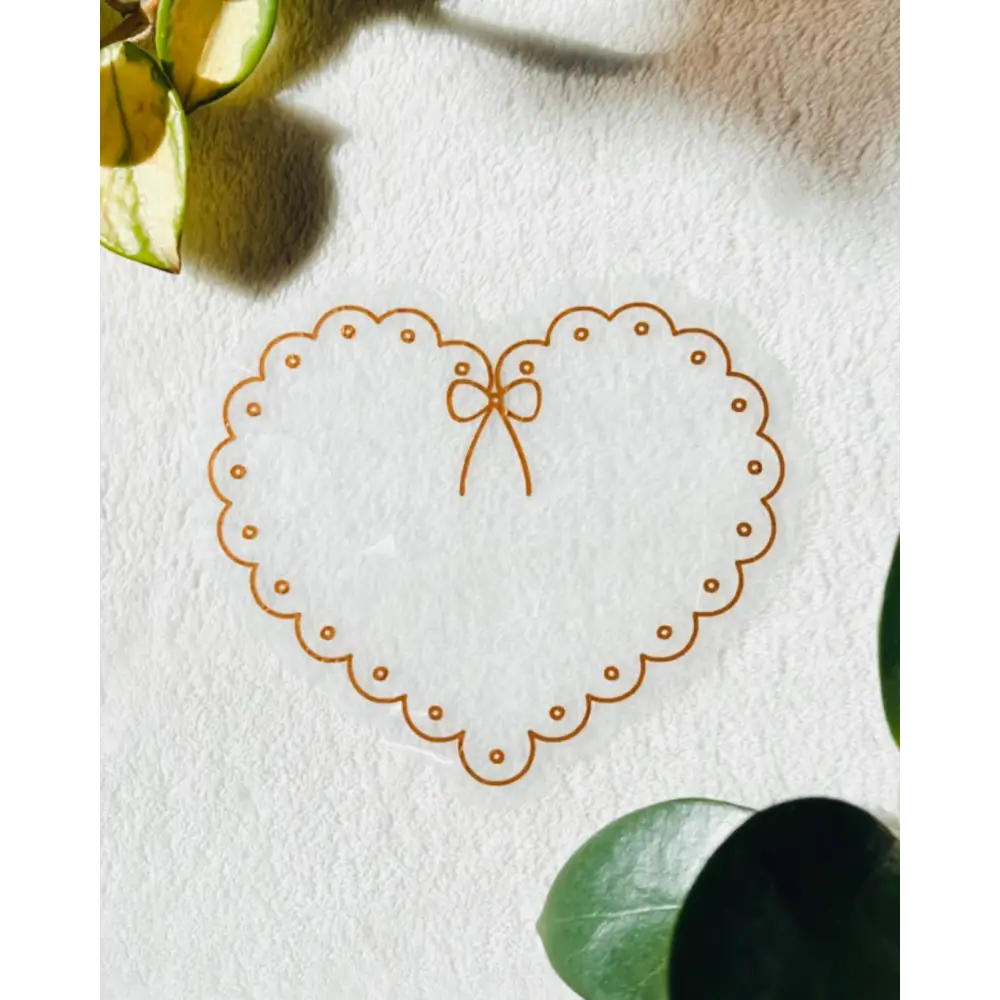 Prismatic Kitty - Scalloped Heart Suncatcher Sticker | Romantic Window Cling