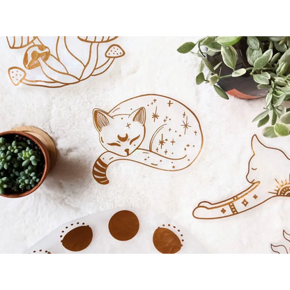 Prismatic Kitty - Sea Turtle Suncatcher | Window Cling | Copper Decor | Hibiscus Floral Pattern