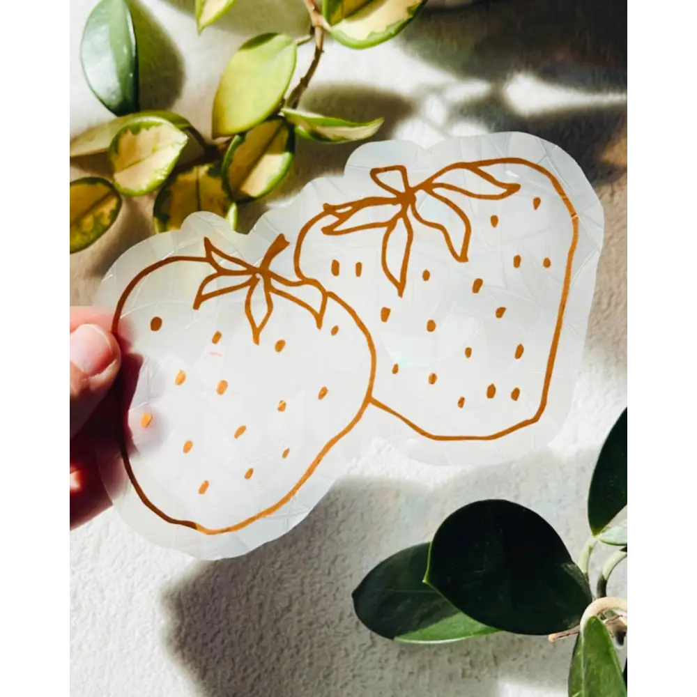 Prismatic Kitty - Strawberries Suncatcher | Rainbow Making Window Cling