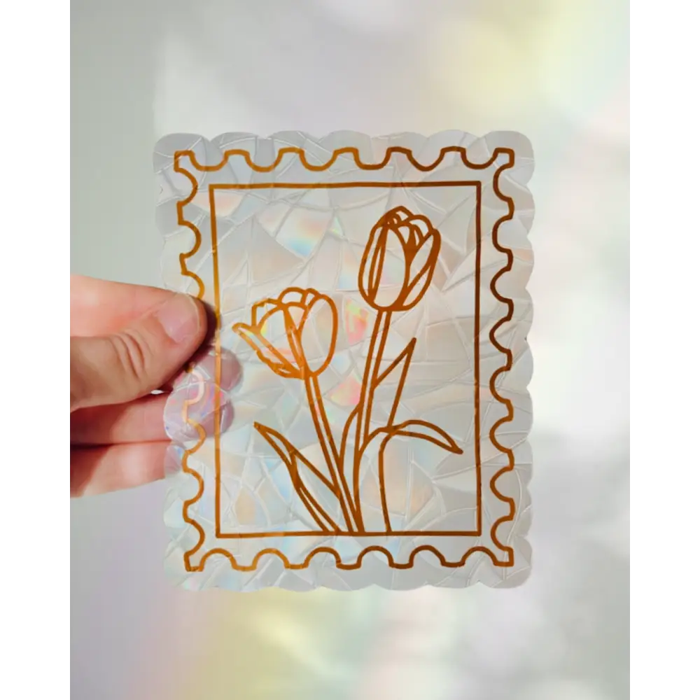 Prismatic Kitty - Tulips Suncatcher | Window Cling | Rainbow Maker Sticker